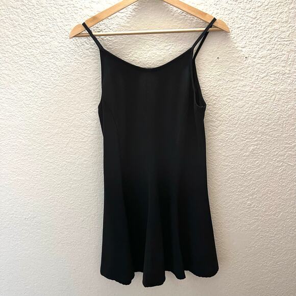 Brandy Melville Black Slip Dress Skylar Amara Minimal Y2K Whimsigoth Coquette - Picture 4 of 6
